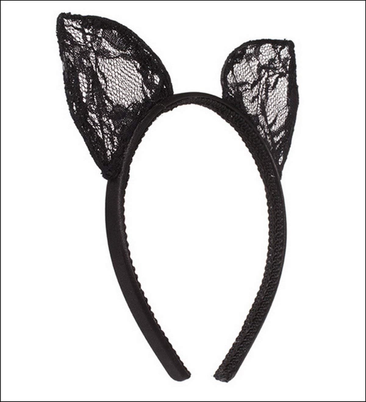 wenettion Women Lady Bunny Black Wild Sexy Costume Party Wedding Lace Veil Orecchiette Ear Hair band Hairclip