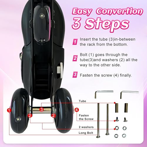 Miniatura 4 de Patines en línea ajustables para niños y niñas, 2 en 1, hoja de rodillo convertible para niños y niñas