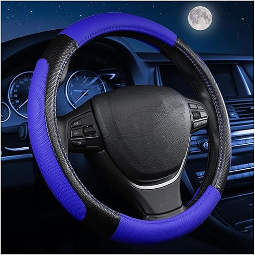 zipelo Funda de cuero universal de 15 pulgadas para volante de automóvil, transpirable, antideslizante, protector de volante para mujeres y hombres,