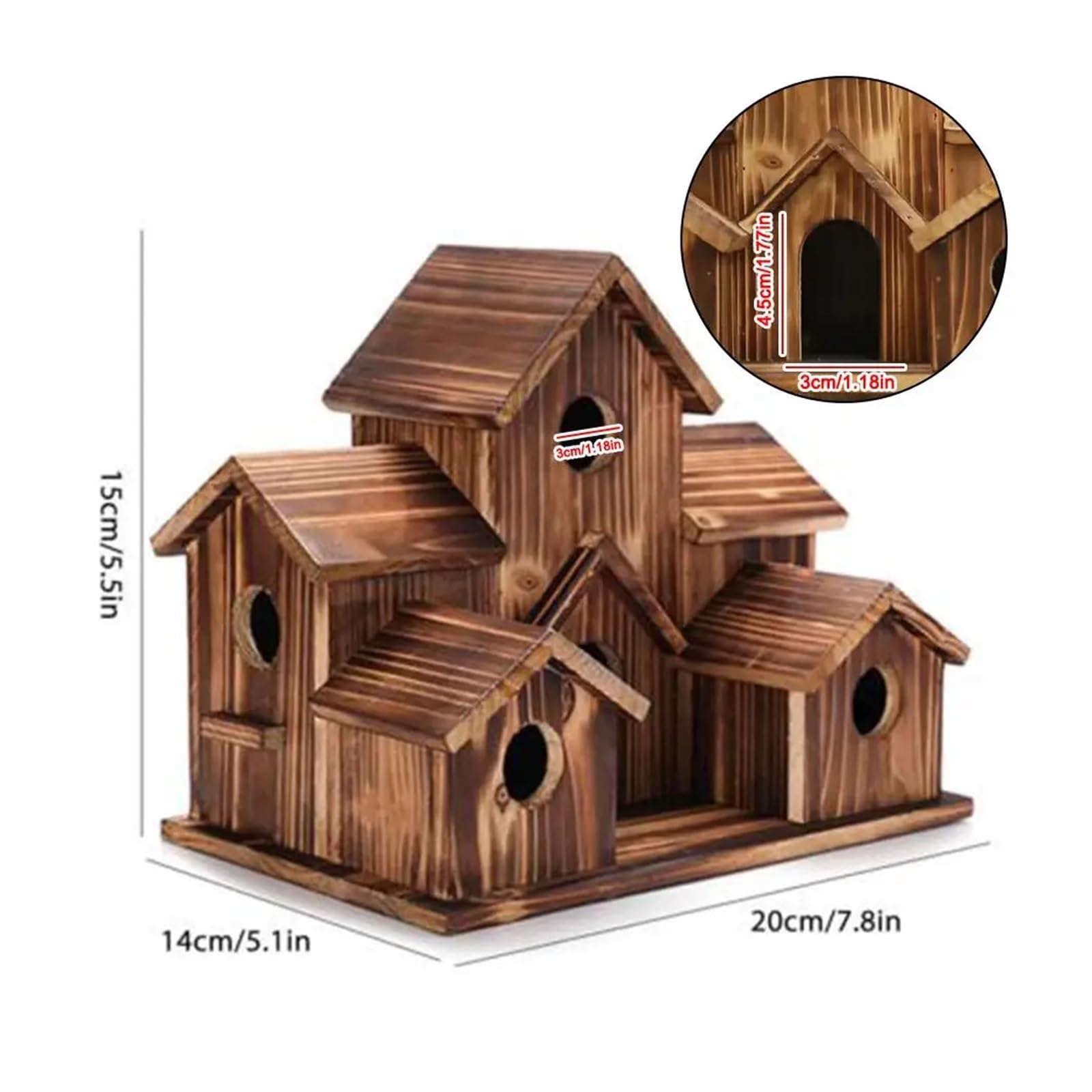 Nistkasten Vogelnest aus Holz for den Außenbereich, Vogelhütte, Kolibri-Haus for Zuhause, Basteln, Wildvogelnest, Garten, Vogelhaus-Dekoration