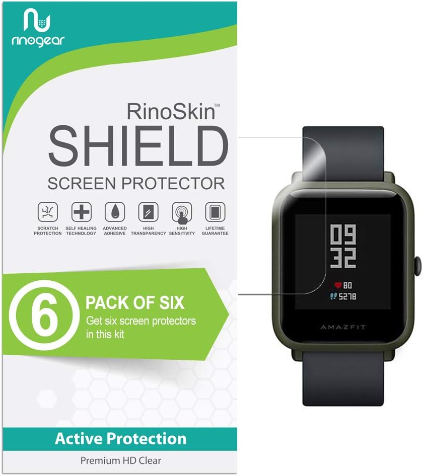 (6-Pack) Screen Protector Designed for Xiaomi Huami Amazfit Bip Screen Protector [Flexible Clear Film] Case Friendly Accessories