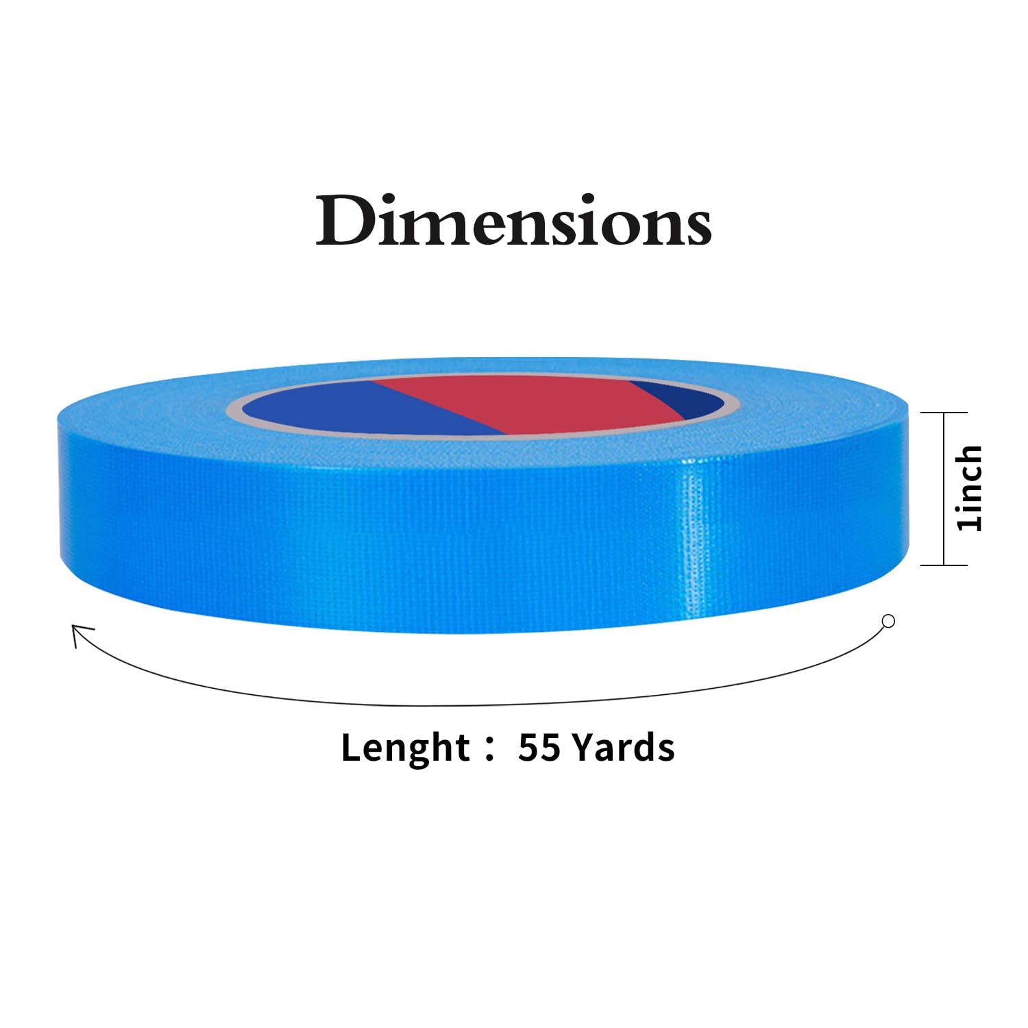 Duccinp Blue Duct Tape 24mm x 50m Heavy Duty, No Residue, Tear by Hand & Waterproof Duct Tape, Great for Packaging Home Use - Image 2