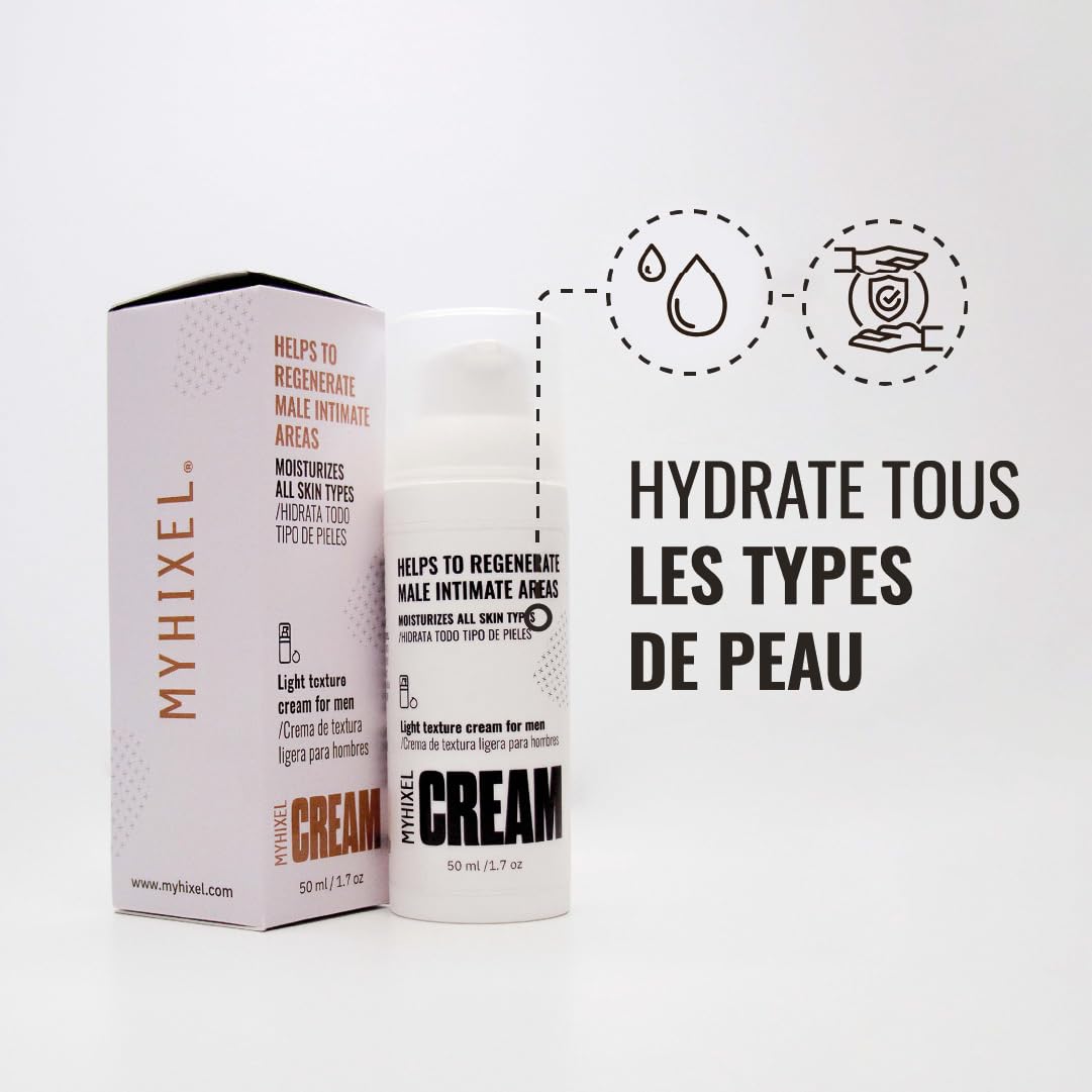 MYHIXEL Crème Intime Homme – Soin Intime Masculin Hydratant pour Usage Quotidien, Crème Douce pour Zone Intime, Ingrédients Naturels, 50 ml