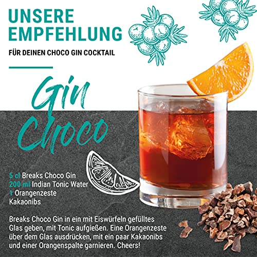 Breaks GRAND CRU CHOCO Gin I Premium Gin mit Valrhona Grand Cru Kakaobohnen aus Madagaskar I Geschmack: Mild mit… – Bild 6
