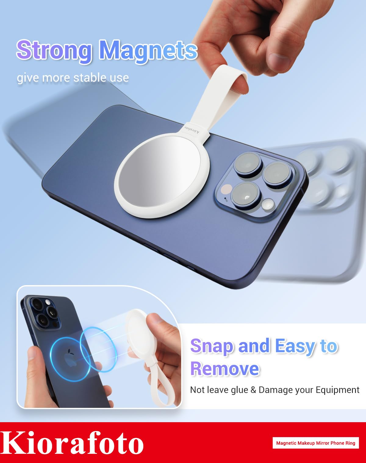 Espejo Magnético Para Selfies Con Cámara Trasera - Compatible Con IPhone (MagSafe) Y Android, Delgado, 6 Cm
