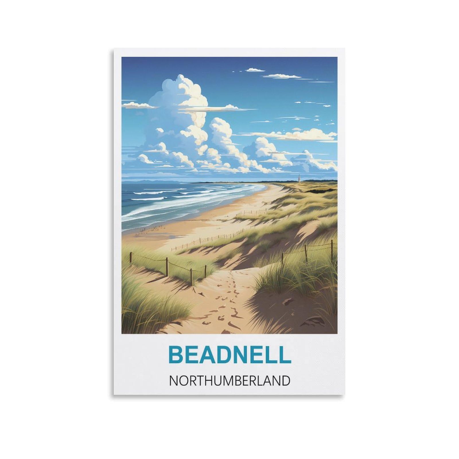 Metal Signs,Beadnell Northumberland,Tin Sign Retro Wall Art Poster for Home Man Cave, Cafe Bar Wall Decor 30x30cm