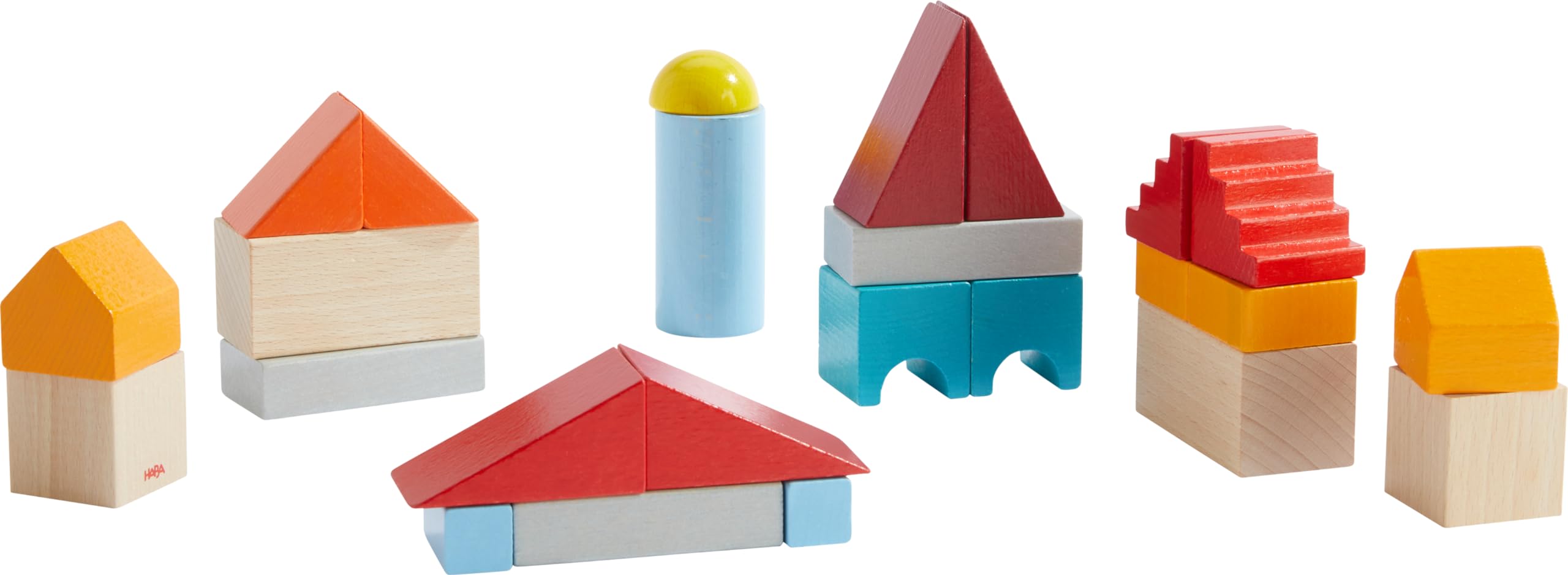 HABA Basis Holzbausteine - 85 Bunte Bausteine mit Baumwolltasche - Made in Germany - ToyAward Gewinner 2024 - Für Kinder ab 1 Jahr - 2010921001