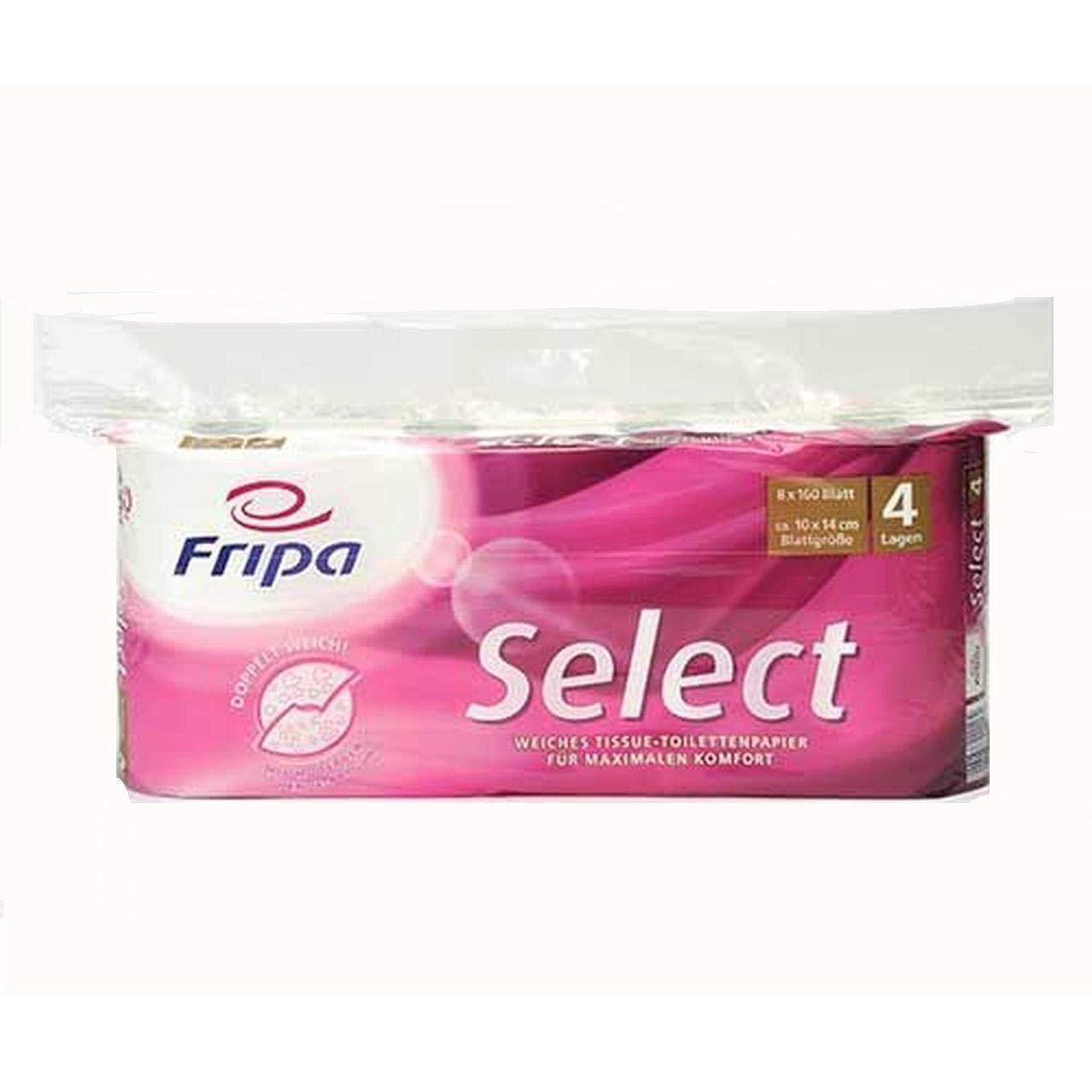 Fripa Carta igienica a 4 strati, "Select", colore bianco, 48 rotoli – 160 fogli per rotolo
