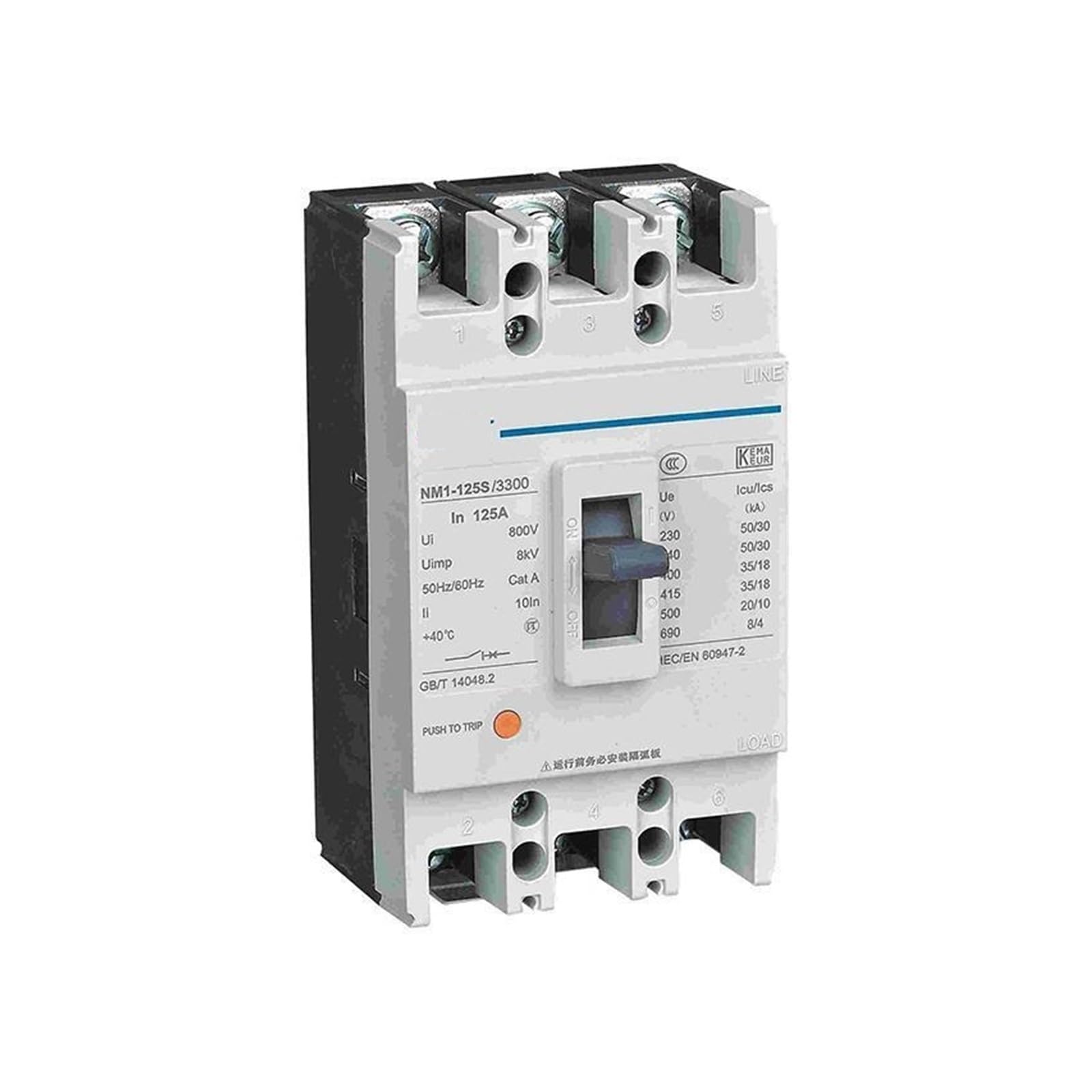 Disjoncteur de protection moteur triphasé 125A boîtier électrique AC230V NM1-125SP