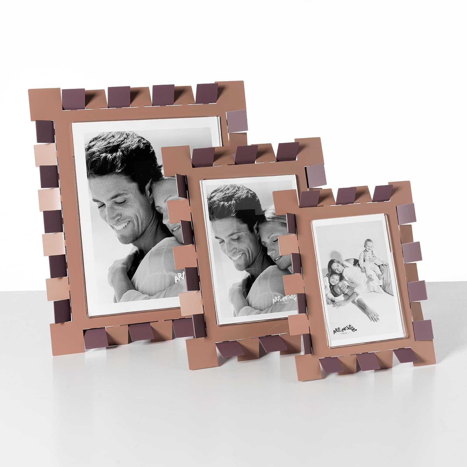 Arti & Mestieri Vertigo - Porta foto maxi di Design 100% Made in Italy - in Ferro, 29,4 x 34,5h cm (Avorio e nero)