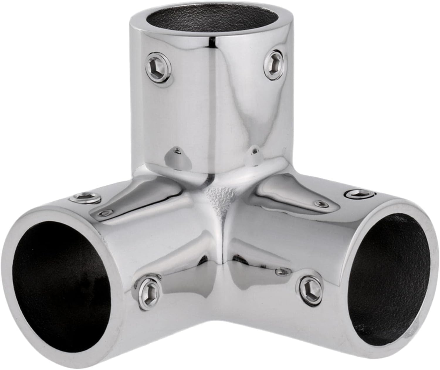 1Pcs Boat Marine 316 Stainless Steel 7/8"(22mm) 3 Way Corner Elbow Handrail Rail Tee Fitting 90 Degree