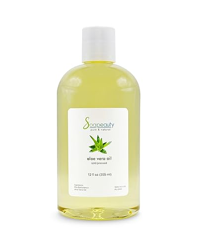 Soapeauty Aceite de aloe vera para piel, cara, cabello, hidrata y suaviza | Aceite 100% natural prensado en frío – 12 onzas líquidas