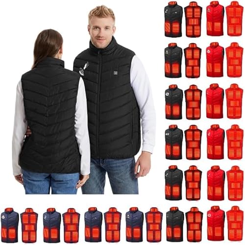 Heated Gilet, Heated Gilet for Men And Women Unisex Body Warmer Lightweight Heat Vest with 8 Heating Zones Sleeveless Warm Waistcoat Jacket USB Rechargeable Heating Coat