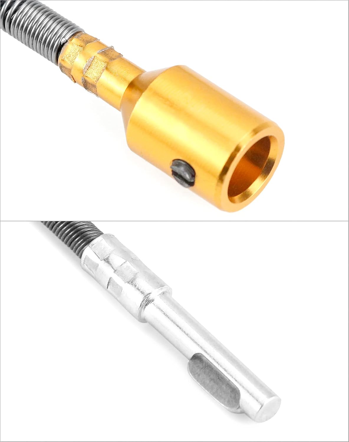 QWORK 3.2ft Metal Flexible Inner Shaft Cable, 2 Pack Inner Flex Shaft Cable.