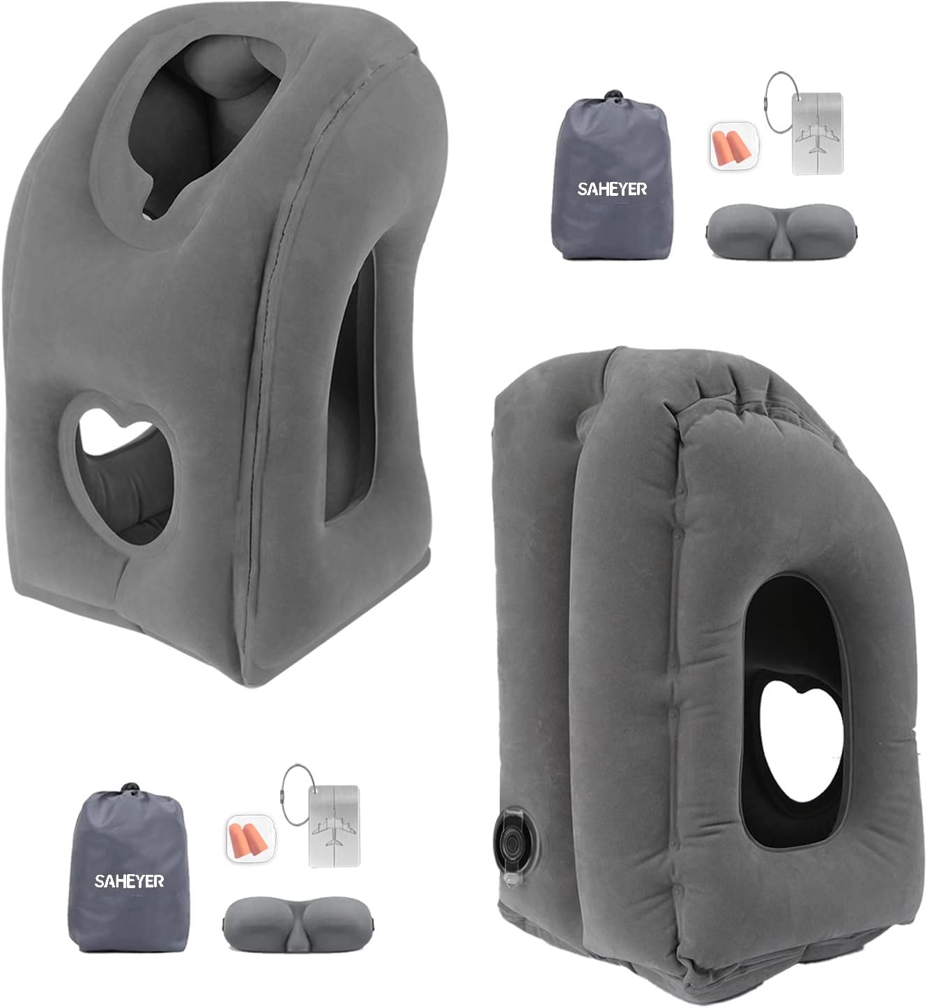 Amazon.com: SAHEYER Inflatable Travel Pillow, Inflatable Neck Pillow ...