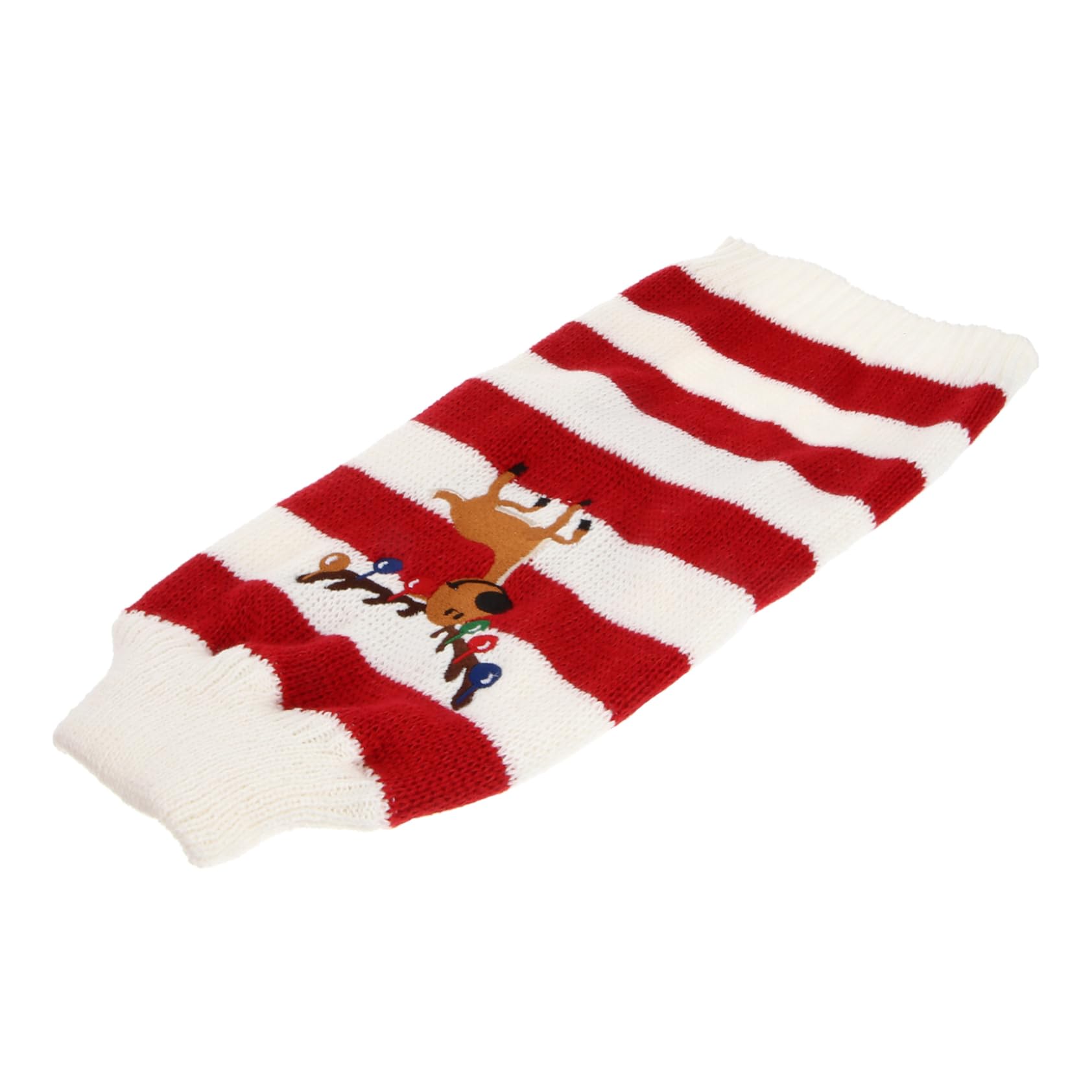 Pull pour chien rouge motif cerf contre le froid hivernal sans manches