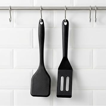 Mini Spatula Silicone Spatula Small Spatula Silicone Spatula Small Silicone Cooking Spoon Heat Resistant Silicone Slotted Spatula for Kitchen Flip Roasting Mixing Draining Pack of 2