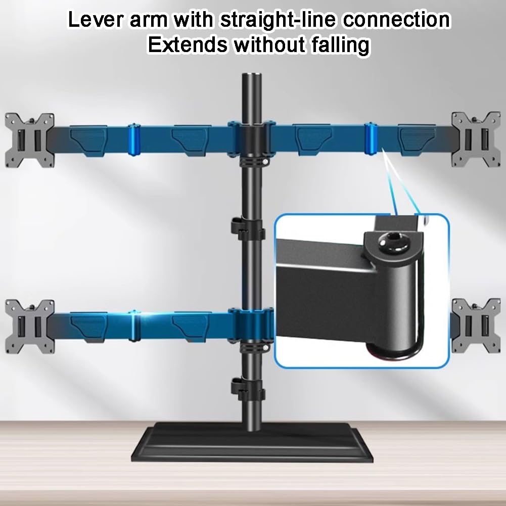 Supporto per Monitor da scrivania, Supporto Completamente Regolabile per impieghi gravosi, Supporto per Schermo Verticale impilabile Adatto per schermi da 27-34 Pollici (F)