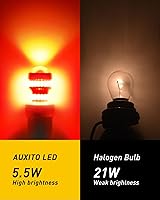 Vista 3 de AUXITO Bombilla LED 1157 2357 Mejorada Roja para Luces Traseras, Luces de Freno, 400% Súper Brillante, 2057 2357 7528 BAY15D, Kit de Luces LED