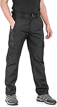 LY4U Men's Heavy Duty Work Pants with Multiple Pockets, Cargo Combat Pants for Hiking, Camping Casual Outdoor