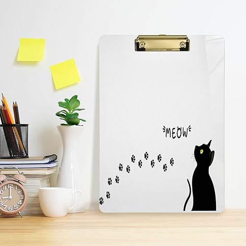 Miniatura 5 de Portapapeles de plástico con diseño de moda para estudiantes, niños, mujeres y hombres, tablero de clip acrílico A4, tamaño estándar A4, 9 x 12.5