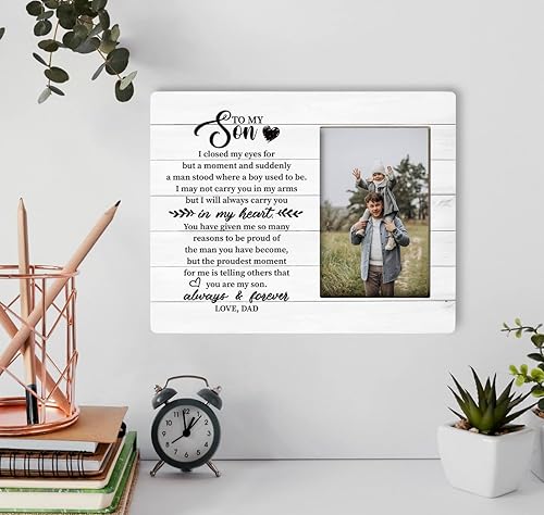 Miniatura 4 de Placa decorativa de regalo para hijo, The Proudest Moment for Me is Telling Others that You are My Son, cartel enmarcado de madera, regalo de papá a