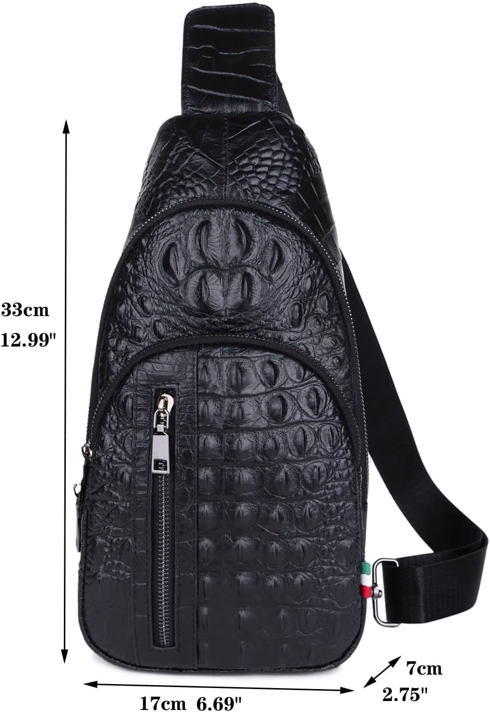 Hebetag Leather Sling Bag Hiking Daypack for Men Women Outdoor Travel Camping Fishing Business Crossbody Shoulder Chest Pack