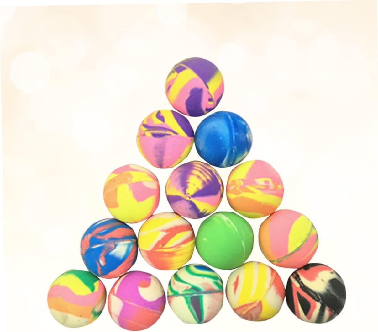 25Pcs Mixed Color Rubber Jumping Balls Bouncy Balls for Outdoor Play Parties and Games