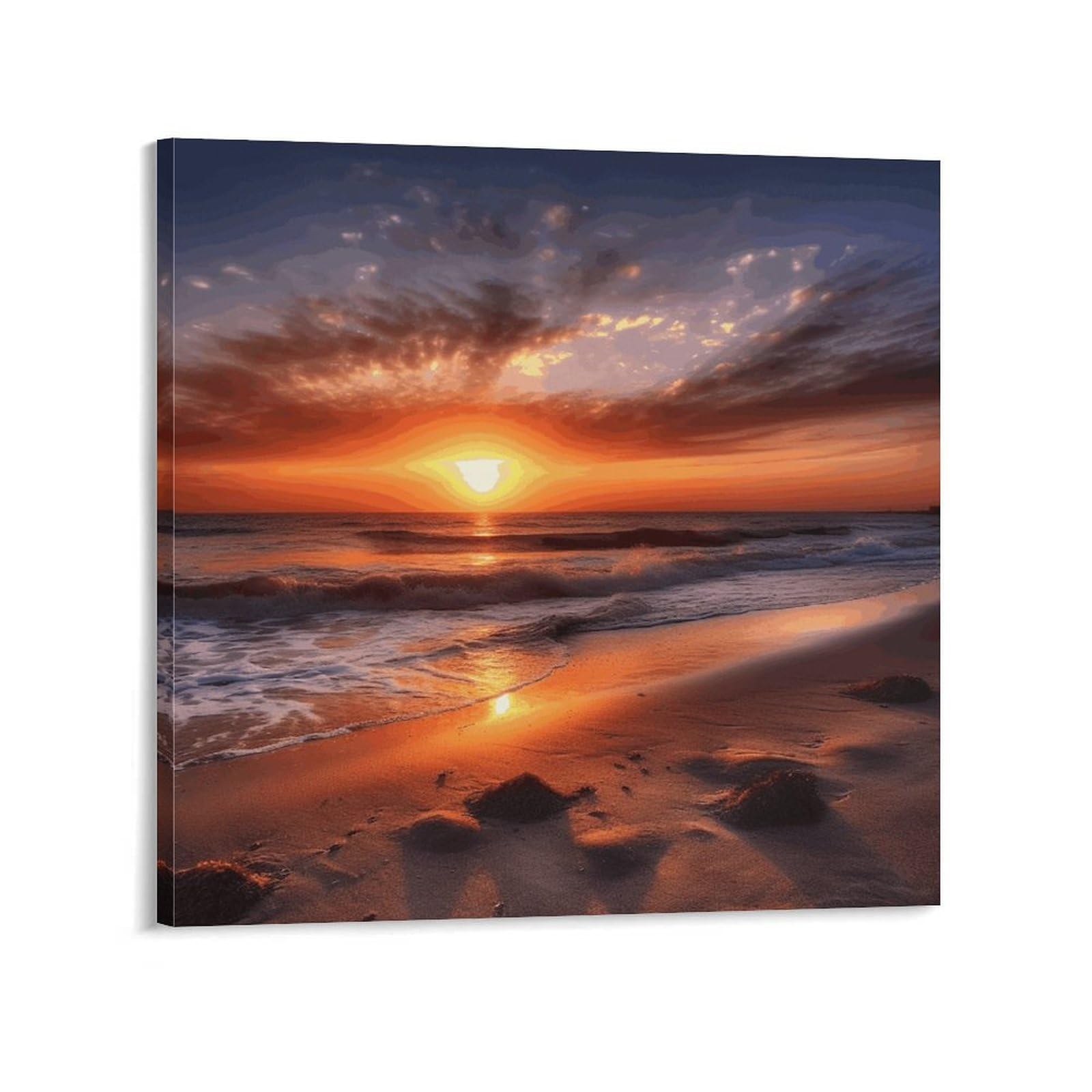 NTVOWPZO Beach Sunrise Canvas Wall Art for Bedroom 24x24inch Canvas Prints Artwork for Walls Modern Picture Artwork Painting for Living Room Aesthetic Wall Paintings for Bathroom Kitchen Office Decor