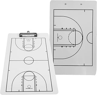 Basketball White Dry Erase Coaches Clipboard – Reversible Coaching Board for Strategy, Play Diagrams & Game Plans