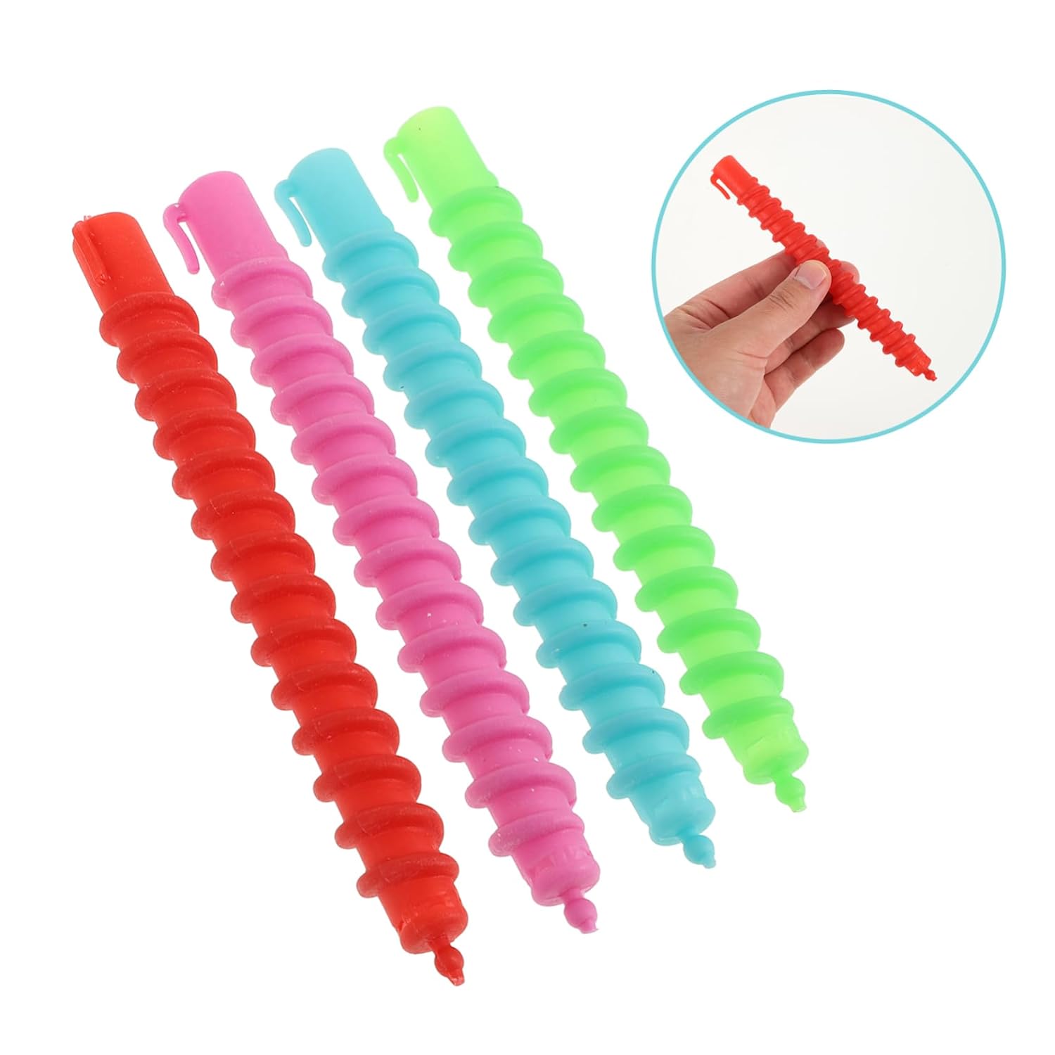 WOONEKY 60pcs Flexible Spiral Perm Rods for Long Hair Hollow Curling Perm Rods for Defined Curls Durable Plastic Hair Styling Tools Random Colors