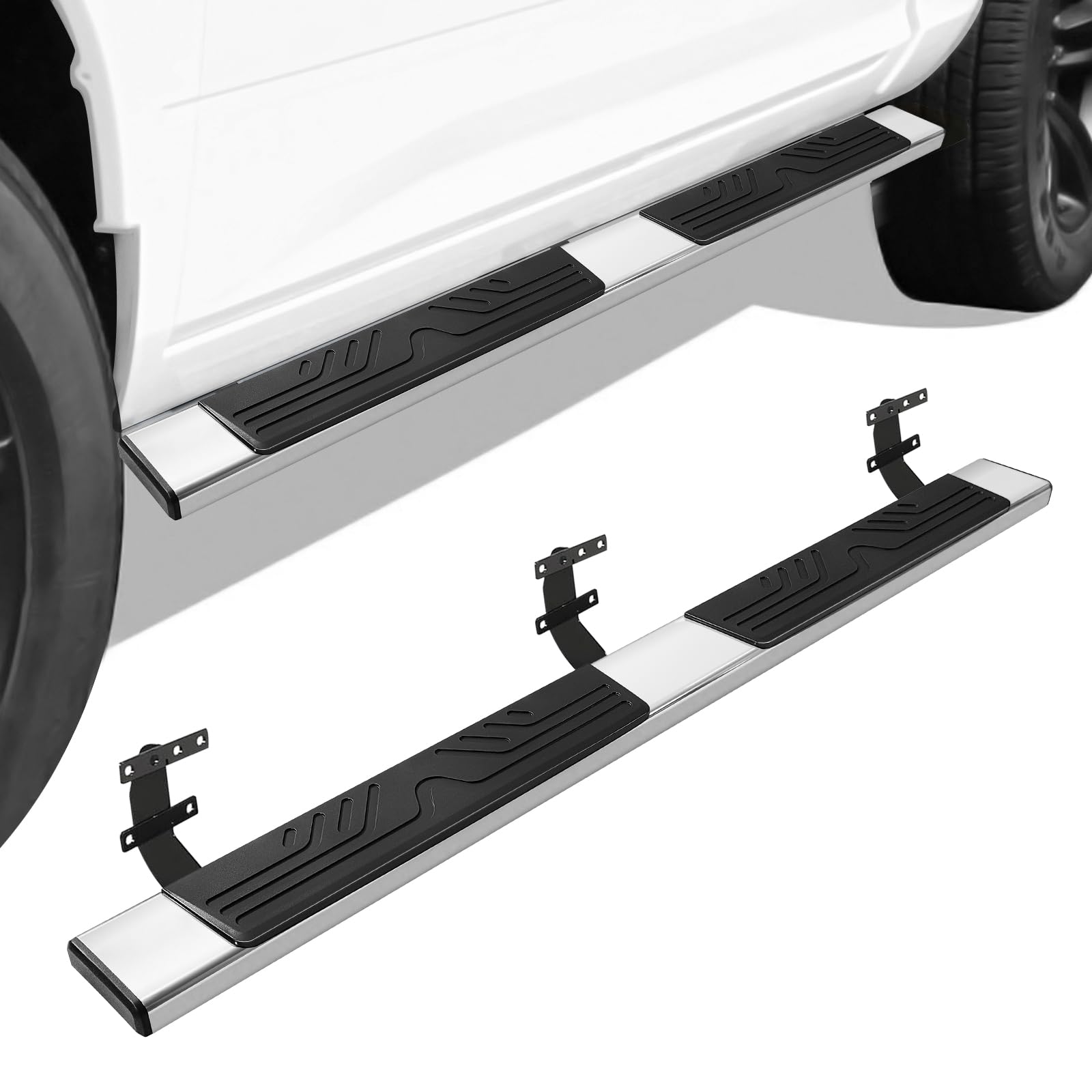 TNMT 6.5" Running Boards Compatible with Dodge Ram 1500 2019-2025 Quad Cab (Only Fit New Body Style),Side Steps for Truck,Mirror Stainless Steel Nerf
