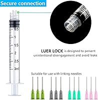 Vista 4 de Paquete de 100 jeringas de plástico de 0.1 fl oz/cc Luer Lock Tip – Herramientas de jeringa de medición de líquidos (sin aguja) – Estériles