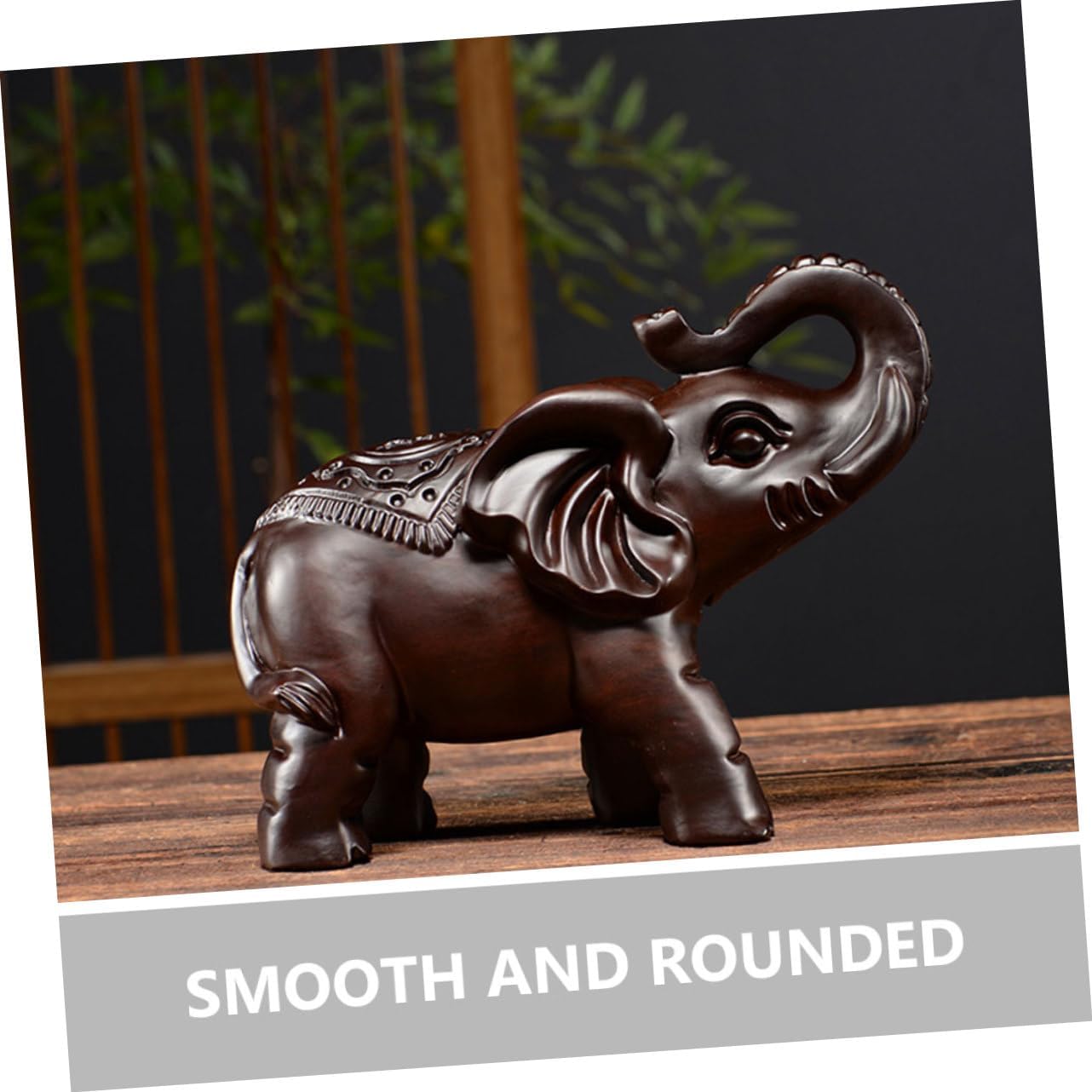 Alipis Ebony Elephant Statue Small Elephant Figurines for Home Decor Animal Figurine Decorative Porch