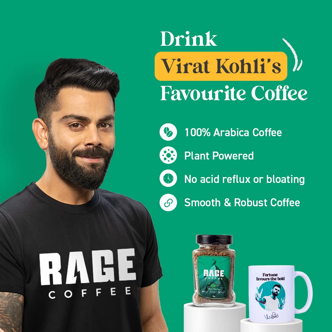 Rage Coffee Instant Coffee Mint Mocha Glass Jar 100% Arabica Beans 