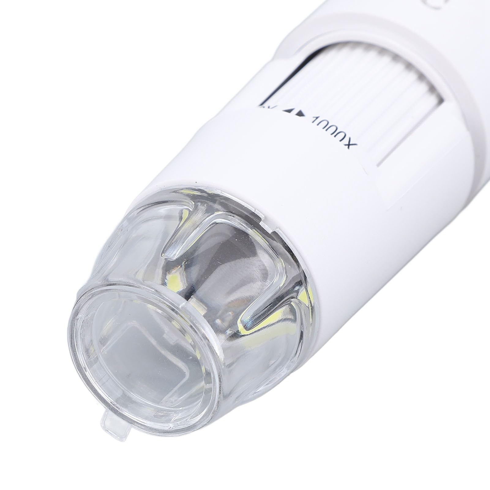 Microscopio USB WiFi 1080P 1000X Aumento Enfoque Manual Microscopio Digital Inalámbrico para Inspección de Circuito de Piel Microscopio de Bolsillo (White)