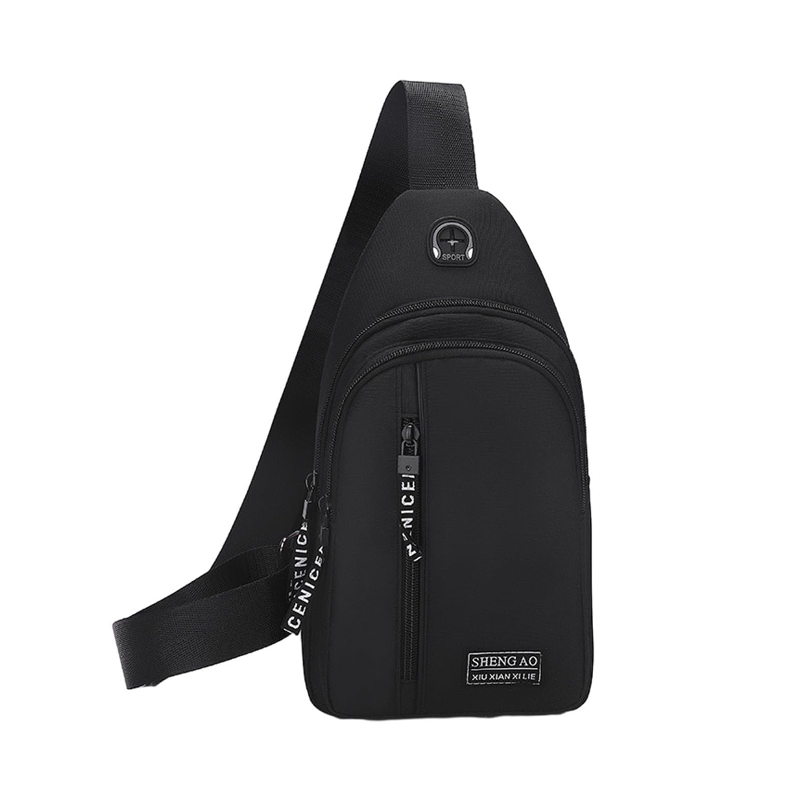 Men Bags Anti Theft Shoulder Bag Sling Bag Watreproof Strap Bag Crossbody Backpack with USB Hole Small Portable Bags Lightweight Hiking Bag Fashion Sport Backpacks Outdoor Travelling Cycling Bags