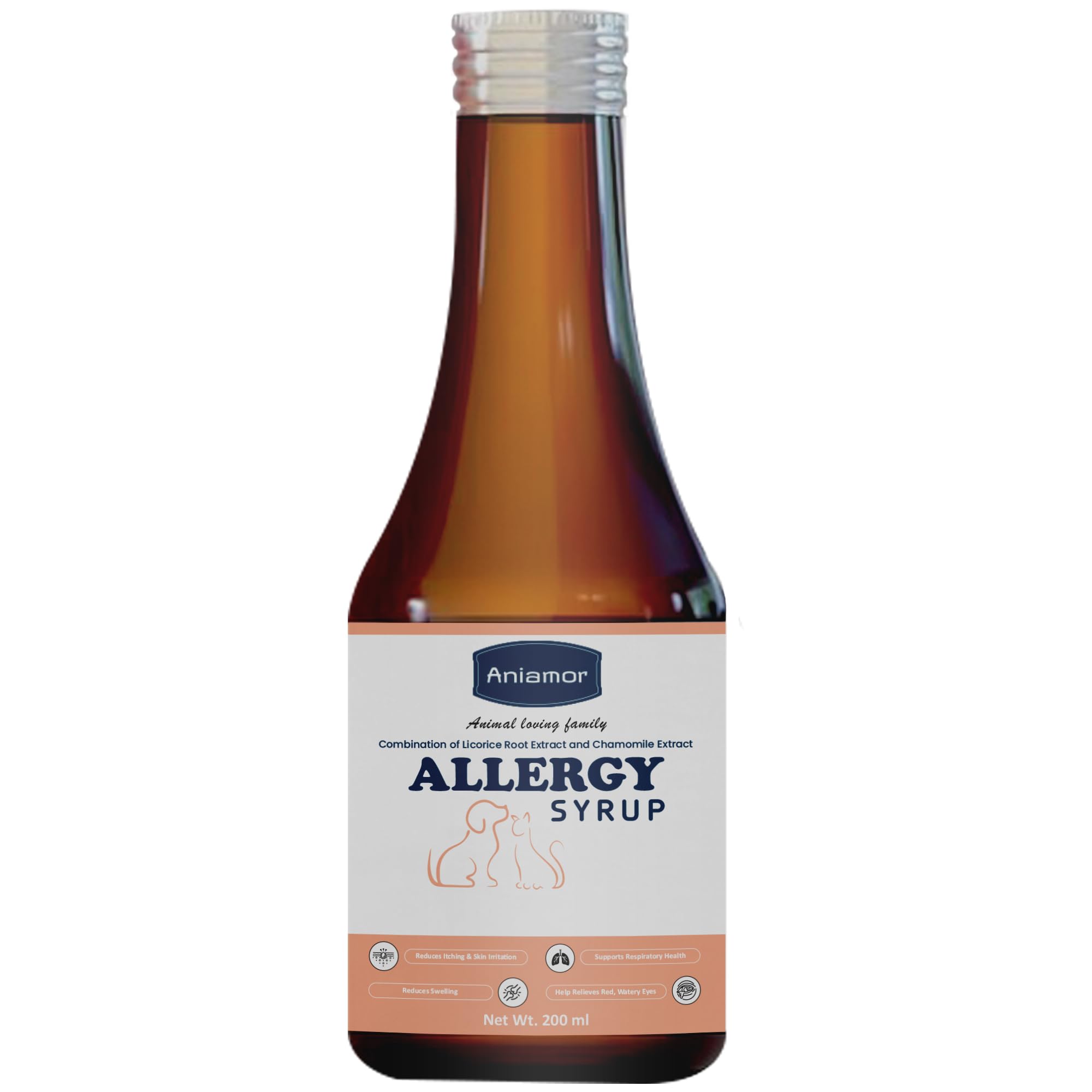 Aniamor Allergy Syrup for Dogs and Cats|Skin & Coat|Pets Supplement|All Life Stage|200ml Bottle 2