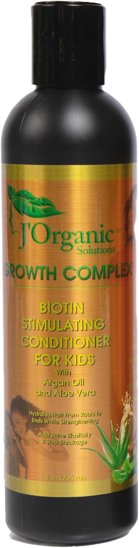 J'Organic Solutions Biotin Stimulating Hair Conditioner for Kids - Promotes Thicker, Fuller Hair, Nourishing and Growth Enhancing, Argan Oil Scent, 8 oz (8 Fl oz)