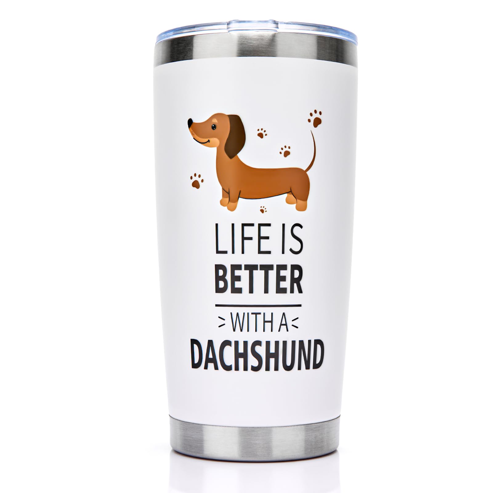 GOENMOOL Dachshund Gifts for Women Men, Sausage Dog Gifts for Her, 20oz Stainless Steel Dachshund Mug Presents, Cute Sausage Dog Mugs Gift for Dogs Lovers Owners Birthday