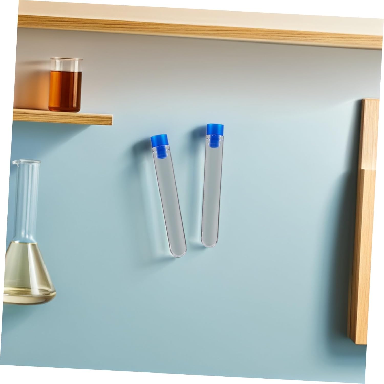GLEAVI 500pcs Disposable Plastic Test Tubes Caps for Scientific Experiments Garden School Travel