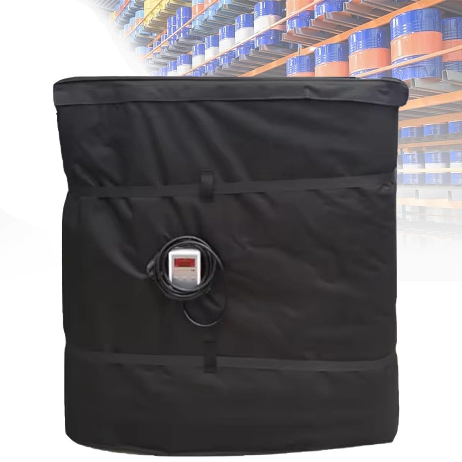 200L/1000L IBC-Tonnenfassheizung, mit 0~150℃ Temperaturregler, wasserdichte Heizisolierdecke, für Ölfässer, Rohre, Wassertanks Black-275Gallon/1000L
