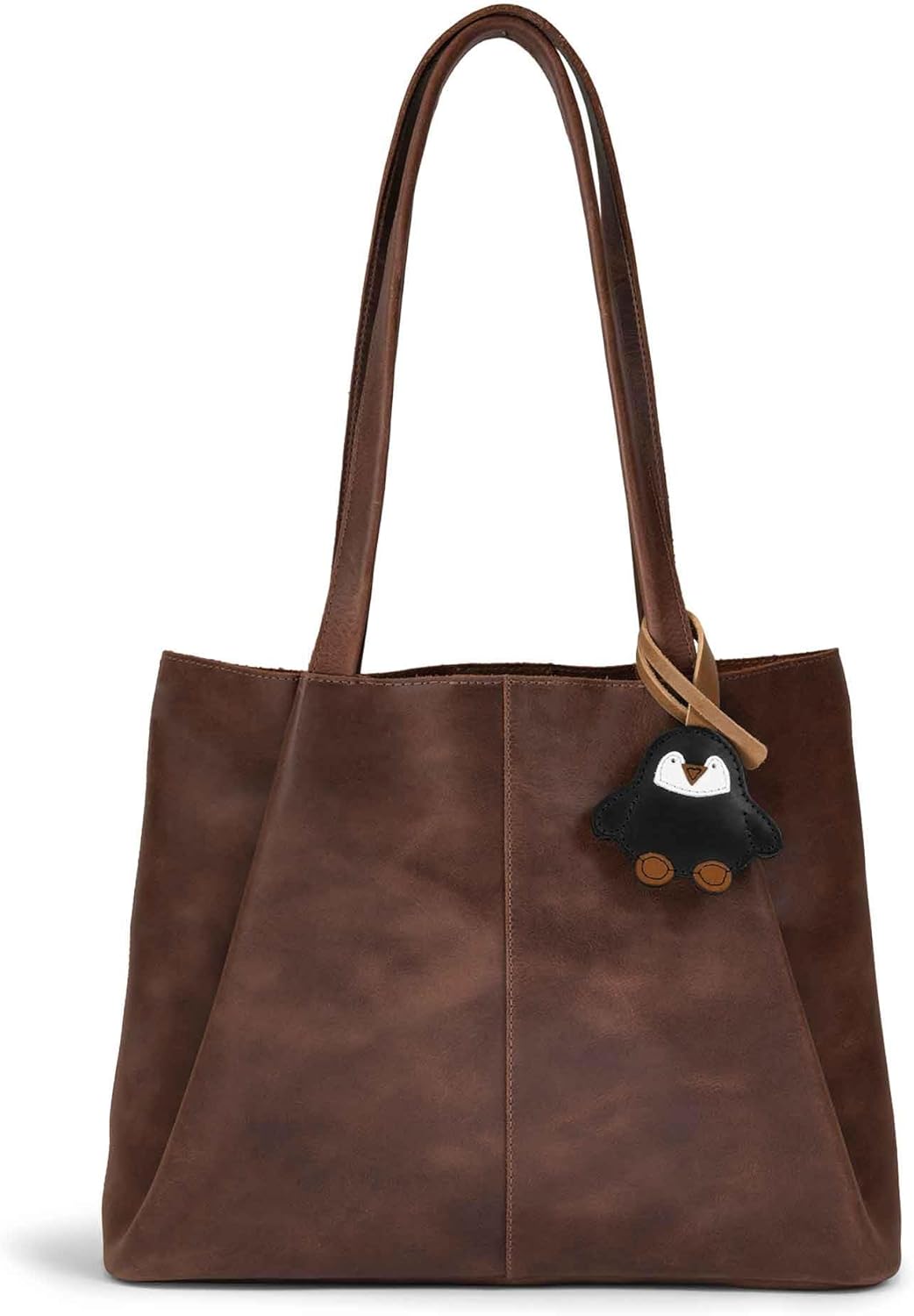 Hide & Drink, Leather Penguin Charm for Handbags, Purse Charm for Tote & Backpacks, Ornaments for Women, Charcoal Black