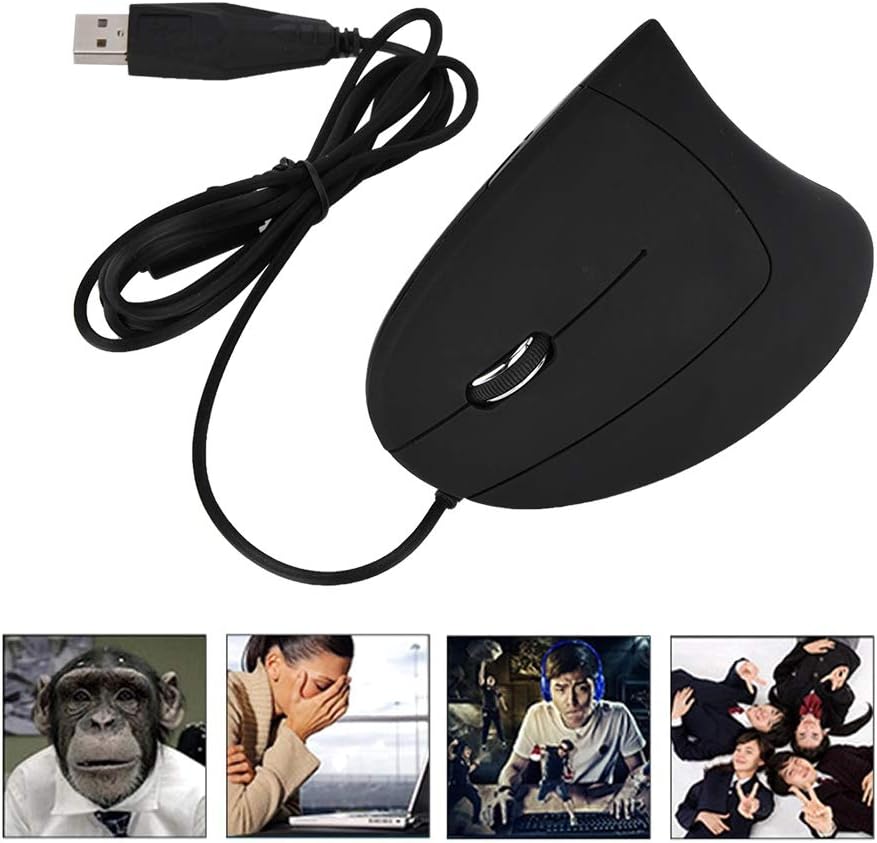 Wired Vertical Mouse, Wired Left Hand Vertical Mouse Ergonomic Gaming Mouse Wrist Mouse for Laptop PC Computer Mouse