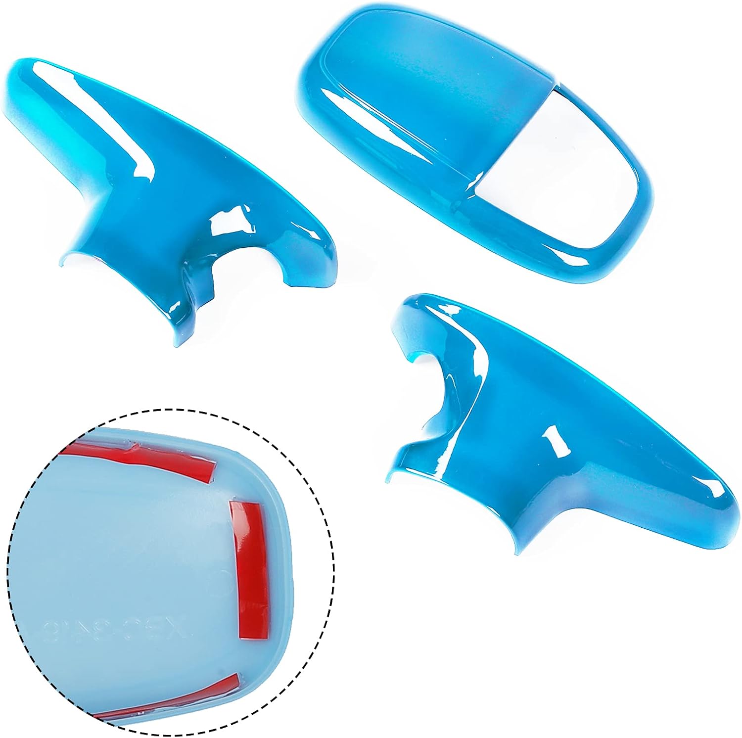 Voodonala for Challenger Charger ABS Gear Shift Shifter Knobs Cover Trim for 2015-2022 Dodge Challenger Charger Accessories 2018-2022 Durango Blue 3pcs