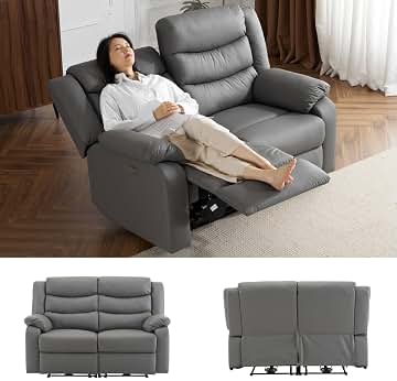 新品　ソファ　リクライニングチェア　リクライニングソファ　手動　ダークグレー Amazon.co.jp: リクライニングソファー 電動