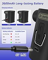 Vista 3 de Air Pump for Inflatables, 3600mAh Rechargeable Air Mattress Pump with Camping Light 4.8kPa Fast Inflate Deflate Portable Mini Air Pump for Sleeping