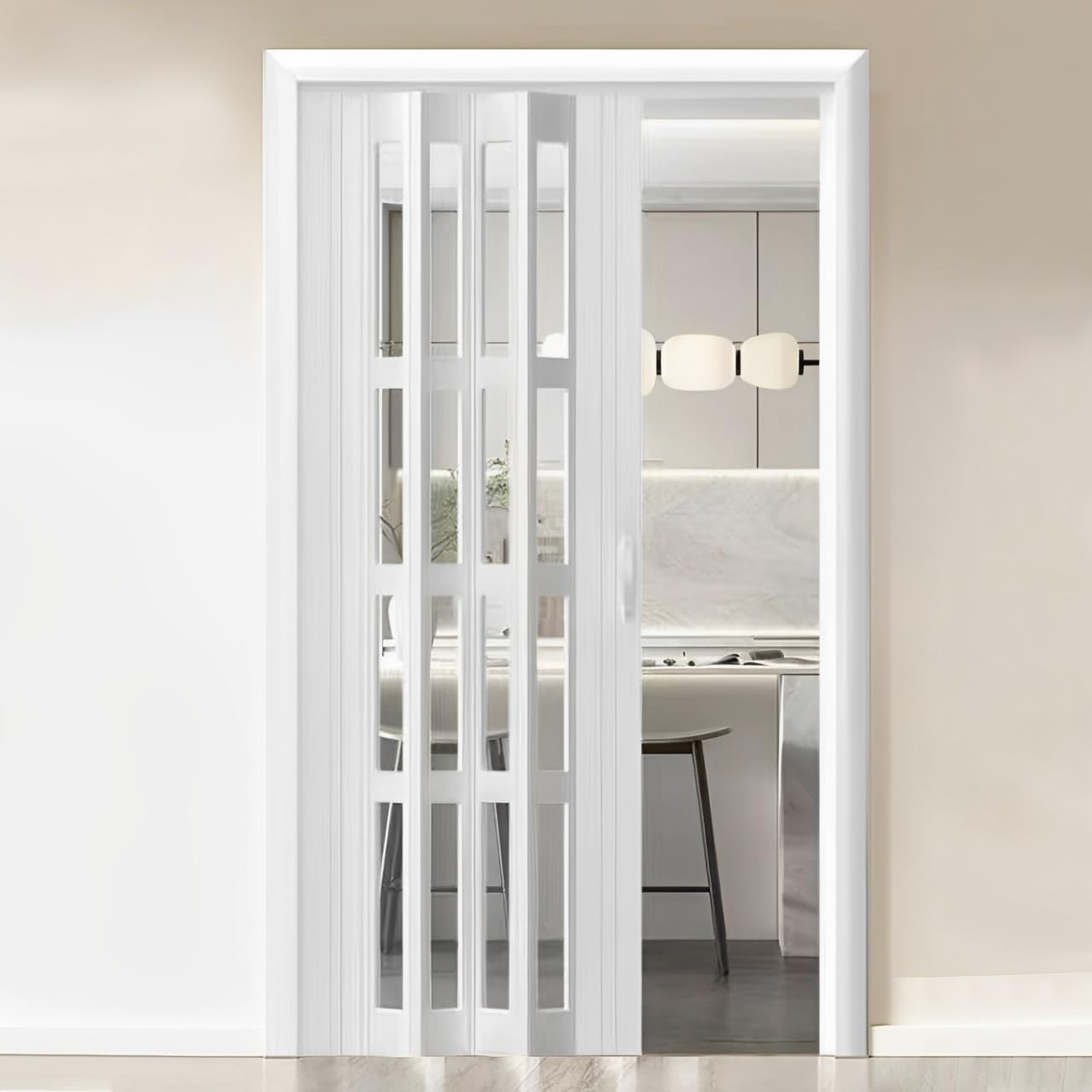 Porte pliante coulissante de placard et cloison accordéon intérieure