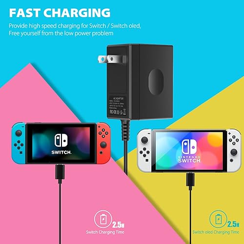 Miniatura 6 de Cargador adaptador de CA, cargador YCCTEAM fuente de alimentación adaptador de CA 15 V 2.6 A, kit de carga rápida compatible con muelle de