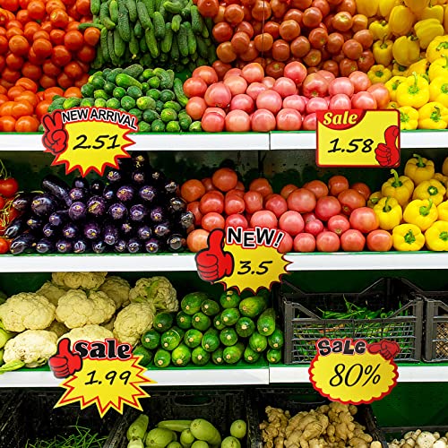 Qfeley 80 Pieces Starburst Sale Signs Cards 8.27×5.9Inch Blank Starburst Signs Paper Sale Signs Price Burst Signs, 8 Styles Display Starburst Paper Sale Signs Retail For Store Boutique Garage #TOP4